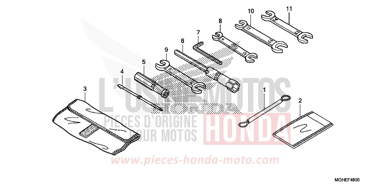 OUTIL de VFR1200X "Crosstourer" Méca CANDY PROMINENCE RED (R342) de 2014